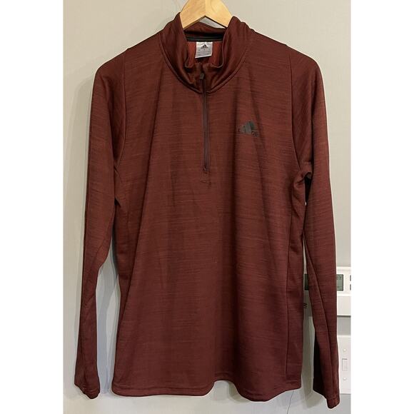 Adidas Shirt 1/4 Zip Mockneck Pullover Performance‎ Golf Active Mens L - Picture 1 of 7